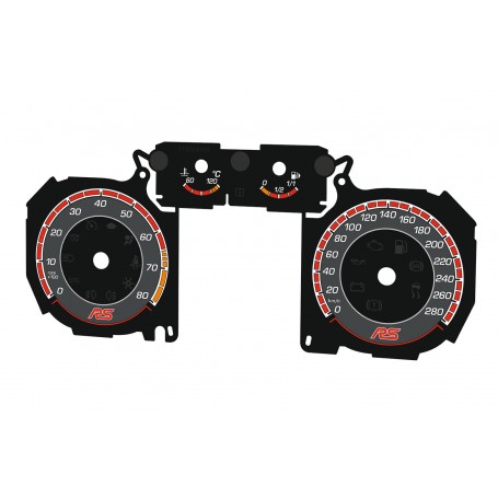 FORD FOCUS MK2 RS STYLE – CUSTOM GAUGE CLUSTER DIALS / INSTRUMENT PANEL OVERLAYS