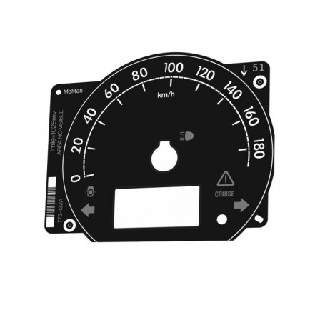 Toyota Sequoia II - Replacement instrument cluster dials, face counter gauges from MPH to km/h
