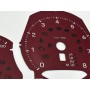 Porsche Macan T custom gauge face dials (burgundy) converted from MPH to KM/H
