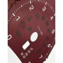 Porsche Macan T custom gauge face dials (burgundy) converted from MPH to KM/H