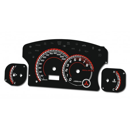 Mitsubishi Eclipse 3G PLASMA TACHO GLOW GAUGES TACHOSCHEIBEN DIALS design 3