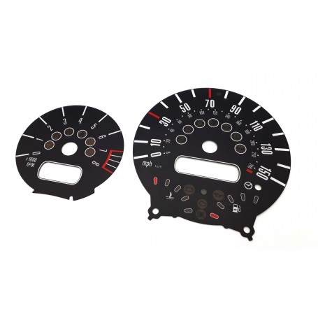 Mini One Cooper S JCW Custom Speedometer Rev Dial Gauge Faces MPH KPH 50 R52 R53