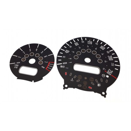 Mini One Cooper S JCW Custom Speedometer Rev Dial Gauge Faces KPH 50 R52 R53