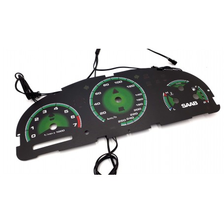 Saab 9-5 / 9-3 / Aero design 2 plasma tacho glow gauges tachoscheiben dials