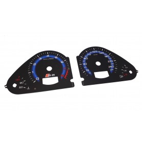 Audi A6 C6 Speedometer Gauges – S6 Blue Edition Dashboard Overlays | Premium Replacement