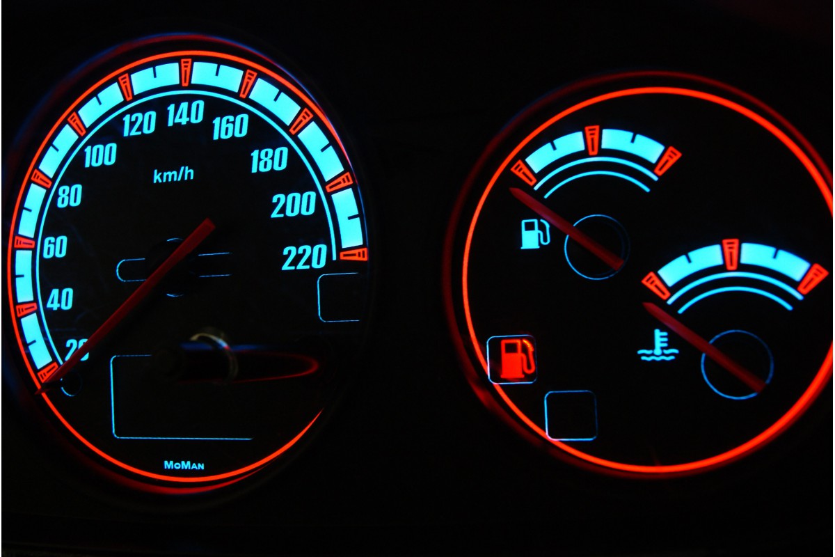 Ford Escort MK7 - digital km counter Design 2 PLASMA TACHO GLOW GAUGES ...