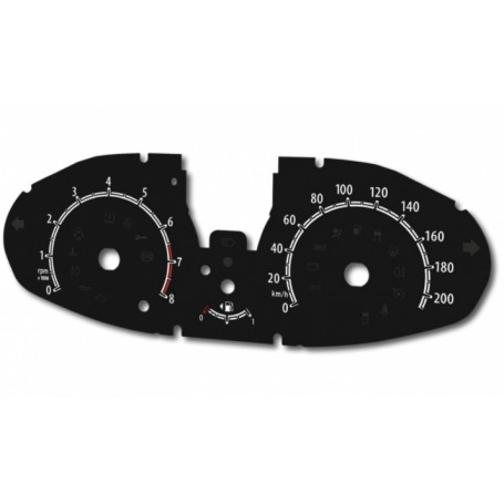 Ford Fiesta MK7 / Ecosport - Replacement tacho dials - converted from MPH to Km/h
