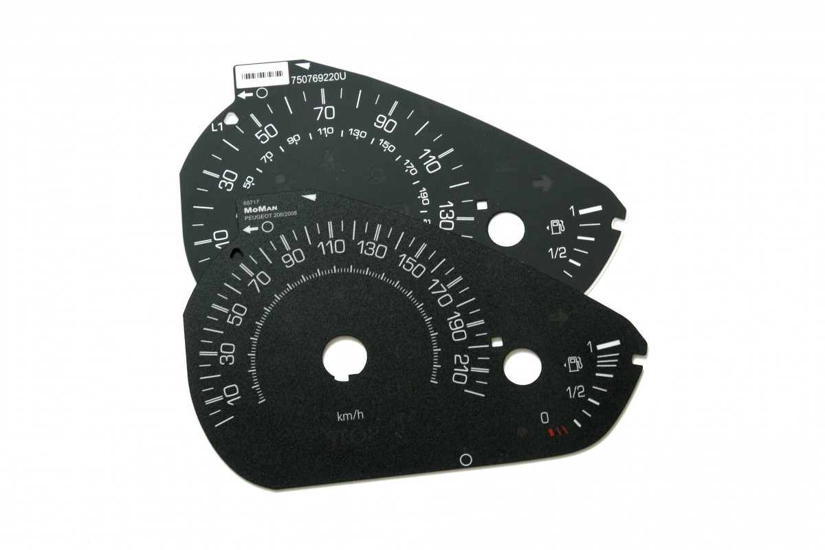 Peugeot 208 / 2008 - Replacement dial - converted from MPH to Km/h