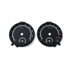 Skoda Octavia 3 RS - replacement tacho dials converted from MPH to Km/h