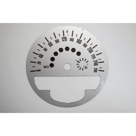 Mini 2, Countryman - Replacement dial - silver - converted from MPH to Km/h