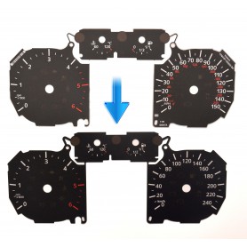 Ford Focus Mk2 lift, C-Max Mk1, Kuga Mk1 - zamiennik tarcz licznika z MPH na km