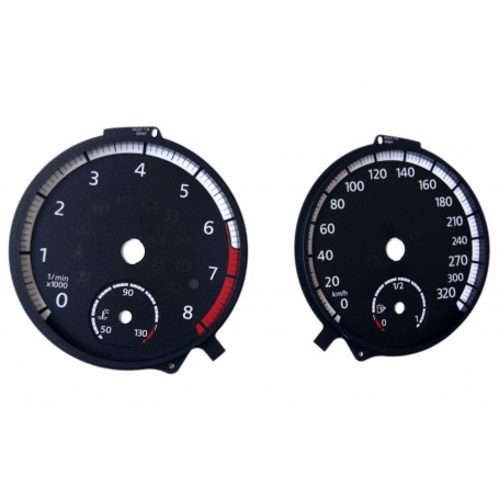 Volkswagen Golf 7 R - Replacement tacho dial - converted from MPH to Km/h