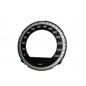 Mercedes W204, W212, W218, W207, GLK - Replacement tacho dial - converted from MPH to Km/h