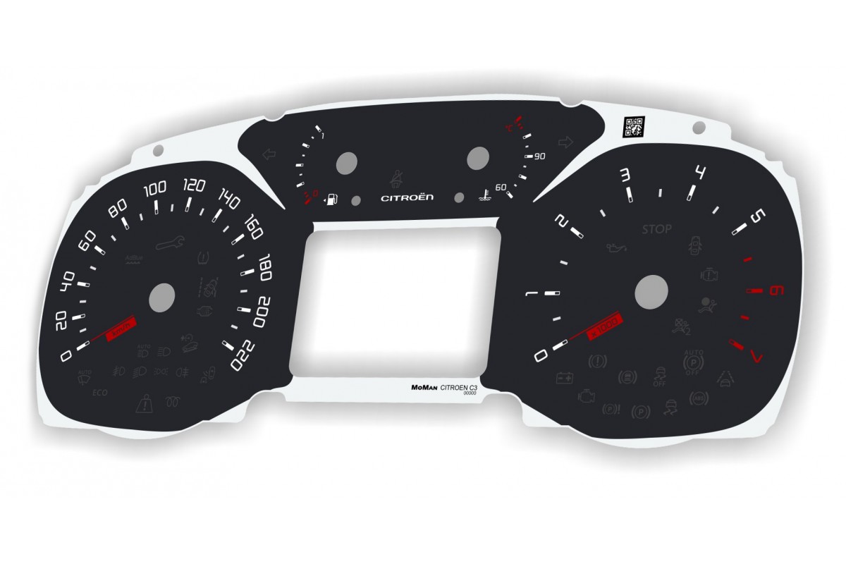 Citroen C3, Aircross - Replacement Tacho Dials Converted From Mph To Km/H