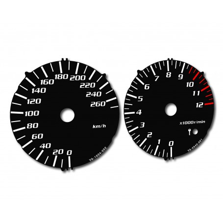 Yamaha XJR 1300 2007-2012 - replacement tacho dials from MPH to km/h