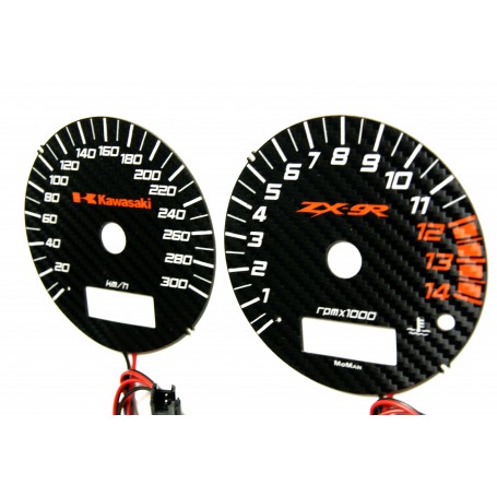 Kawasaki Ninja ZX-9R style 3 PLASMA TACHO GLOW GAUGES TACHOSCHEIBEN DIALS