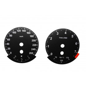 BMW E63, E64 - Replacement tacho dials - converted from MPH to km/h