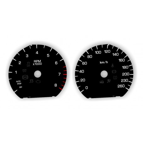 Cadillac CT6 - Replacement tacho dial - converted from MPH to Km/h