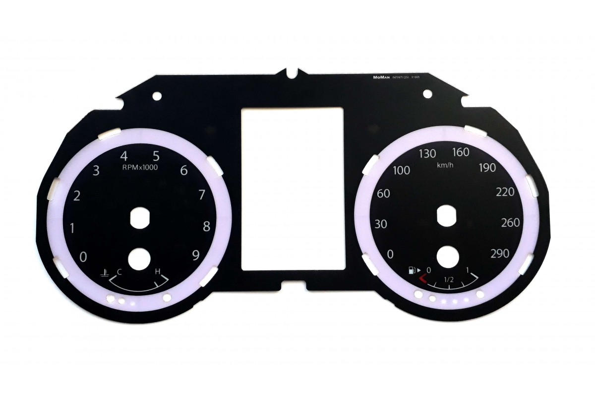 Infiniti Q50, Q60 MPH to KMH Conversion tacho Dials, counter faces gauges