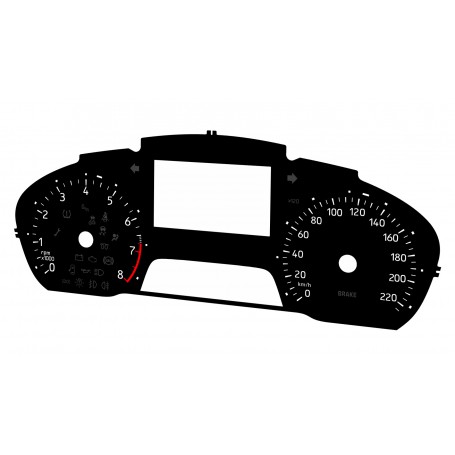 Ford Fiesta MK8 - Replacement tacho dial - converted from MPH to Km/h