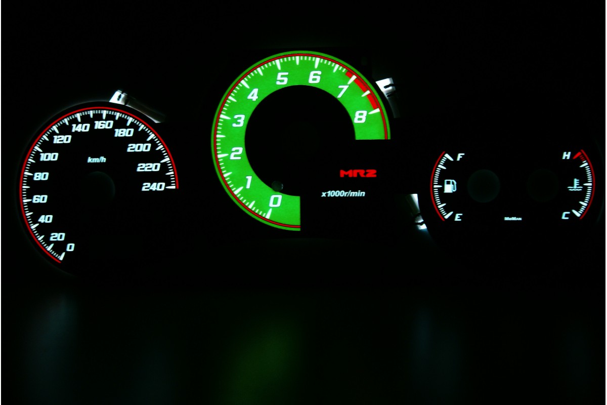 Toyota Mr2 - 3gen. - Design 3 Plasma Tacho Glow Gauges Tachoscheiben Dials