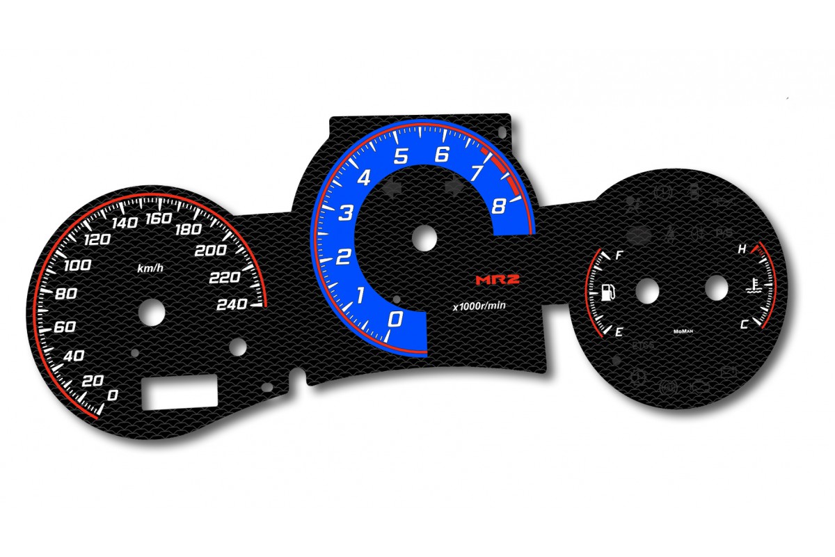 Toyota MR2 - 3gen. - design 2 plasma tacho glow gauges tachoscheiben dials
