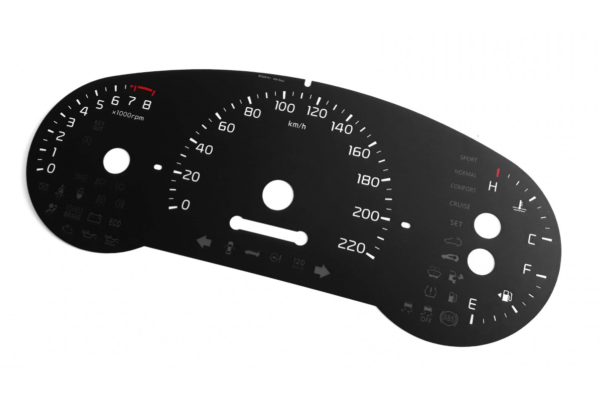 KIA Soul Replacement tacho dials, counter gauges faces MPH to km/h
