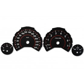 BMW F25, X3 - tacho dials, counter gauges faces converted from MPH to Km/h