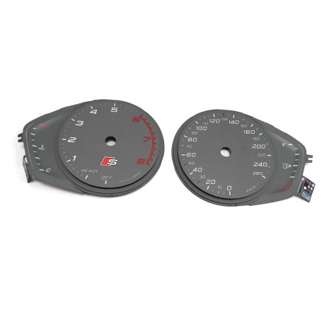 Audi A5 S5 8W F5 - replacement dials, counter gauges faces converted from MPH to Km/h