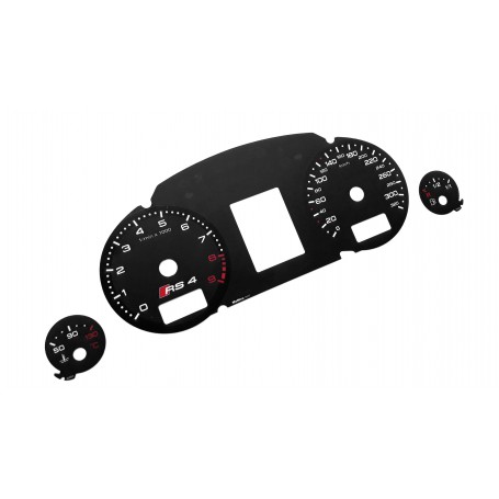 Audi A4 B6/B7 version RS4 (Replacement tacho dial - converted from MPH to Km/h)