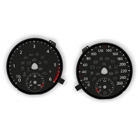 Volkswagen Transporter T6 - Replacement tacho dials - converted from MPH to Km/h