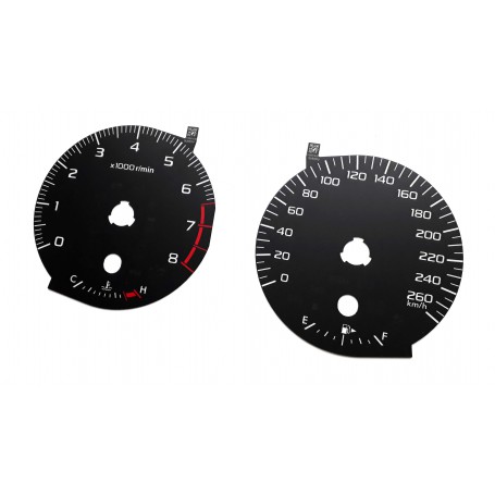 Subaru Outback V / Legacy V - Replacement tacho dials - converted from MPH to Km/h