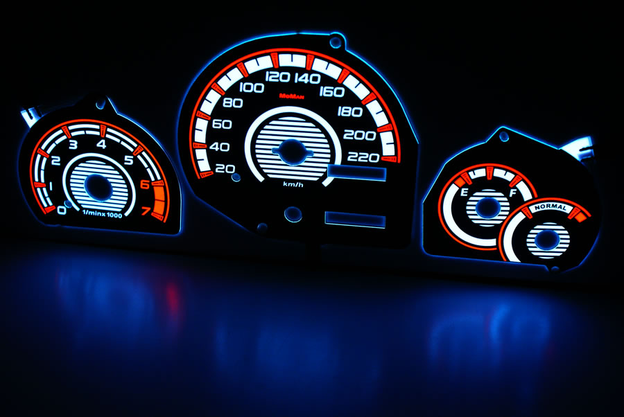 Ford Fiesta MK3 MK4 Plasma Tacho Illuminated Glow Gauges Plasmaskiver Dials