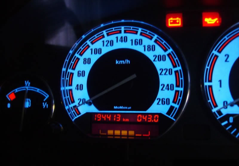 BMW E36 plasma speedometer gauges dials glow gauges KMH  